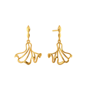 Ruffles and Romance Gold Earrings